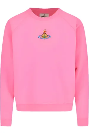 Vivienne Westwood Bluzy, Kobieta, Różowy, M, Bawełna, Różowy Raglan Sweatshirt z Emblematem Orb