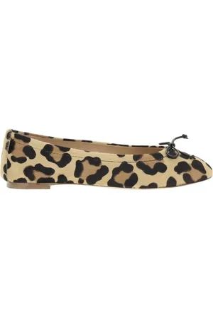 Francesco Russo Buty, Kobieta, Wielobarwność, 37 1/2 EU, Baleriny z nadrukiem leoparda i kokardą