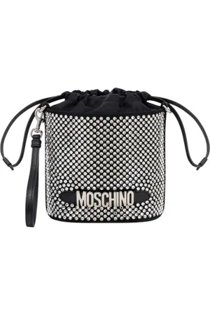 Moschino Torebki, Kobieta, Szary, ONE SIZE, Szara Wiadro z Kamieniami Aw 23