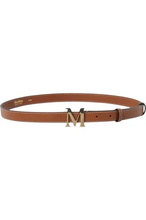 Max Mara Akcesoria, Kobieta, brązowy, L, Brązowy skórzany pas do talii