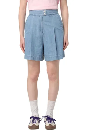 A.P.C. Szorty, Kobieta, Niebieski, M, Denim, Spódnice z Denimu z Plisami Niebieskie Stylowe