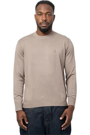 Armani Exchange Swetry, Mężczyzna, brązowy, S, Bawełna, Brązowy Sweter Długi Rękaw Bawełna Jedwab