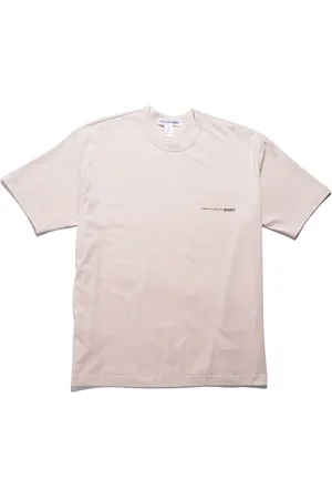 Comme des Garçons Koszulki, Mężczyzna, Beżowy, XS, Beżowy T-shirt z nadrukiem logo