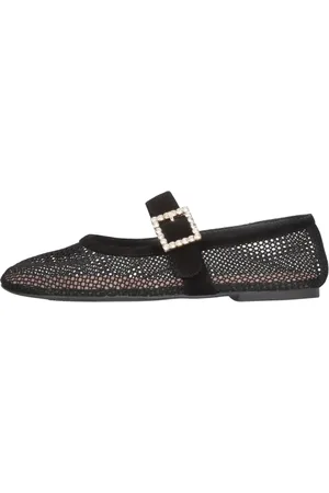 Pretty Ballerinas Buty, Kobieta, Czarny, 37 EU, Nylon, Eleganckie baleriny z zamkniętymi palcami i strassem