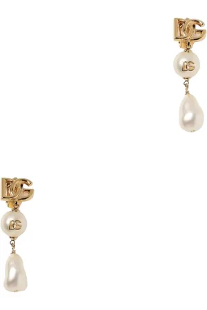 Dolce & Gabbana Akcesoria, Kobieta, Żółty, ONE SIZE, Kolczyki z pereł Jewel Woman White