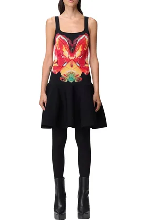 Alexander McQueen Sukienki, Kobieta, Czarny, S, Sukienka Mini z Kwiatowym Wzorem
