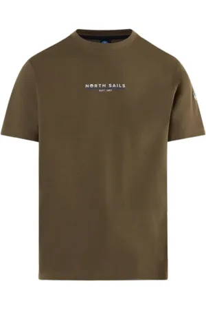 North Sails Koszulki, Mężczyzna, Zielony, 3XL, Bawełna, Podstawowa Organiczna Bawełniana Koszulka z Logo