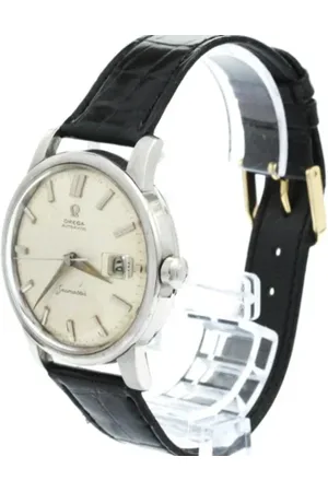 Omega Pre-owned, Mężczyzna, Szary, ONE SIZE, Skóra, Pre-owned Stainless Steel watches