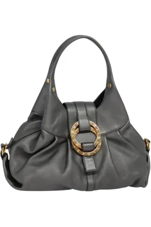 Bvlgari Pre-owned, Kobieta, Szary, ONE SIZE, Skóra, Pre-owned Skórzane torebki