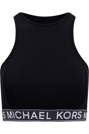 Michael Kors Koszulki, Kobieta, Czarny, M, Nylon, Krótki top z nylonu