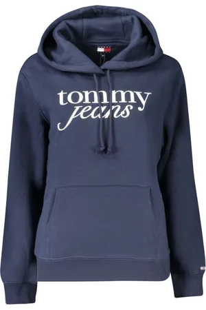 Tommy Hilfiger Bluzy, Kobieta, Niebieski, XS, Bawełna, Niebieski Bawełniany Sweter Damski Bluza