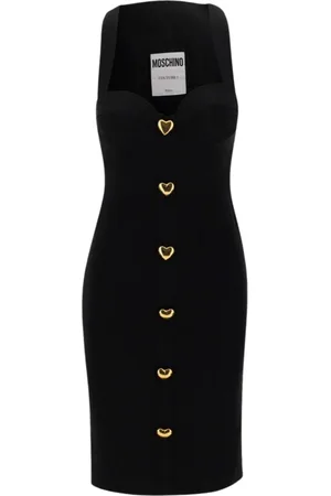 Moschino Sukienki, Kobieta, Czarny, XS, Czarna Sukienka Serce