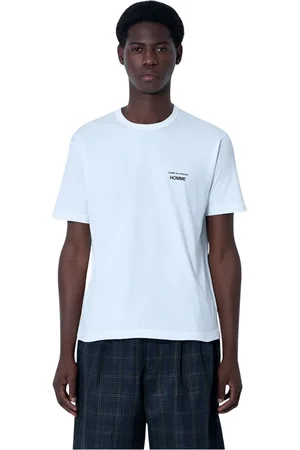 Comme des Garçons Koszulki, Mężczyzna, Biały, S, Bawełniana Koszulka z Logo Motif