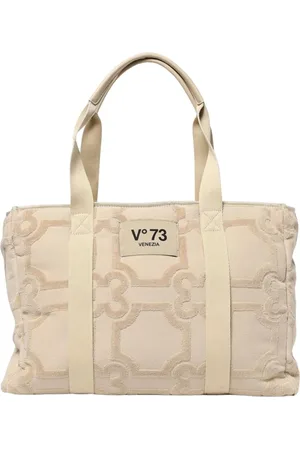 V°73 Torebki, Kobieta, Beżowy, ONE SIZE, Elegant Velvet Tote Bag