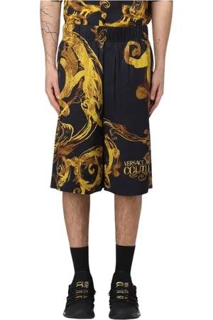 VERSACE Szorty, Mężczyzna, Wielobarwność, L, Barokowy Wzór Stylowe Złote Szorty