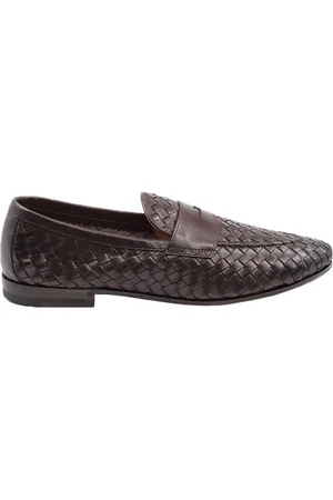 HENDERSON BARACCO Buty, Mężczyzna, brązowy, 40 1/2 EU, Ciemnobrązowe płaskie buty z paskiem z cielęcej skóry