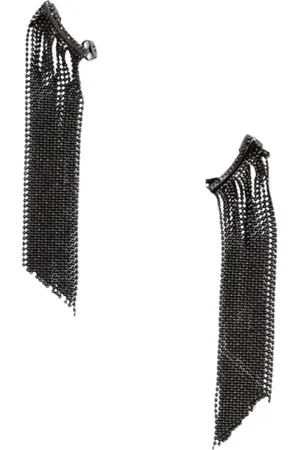 Fabiana Filippi Akcesoria, Kobieta, Czarny, ONE SIZE, Fringe Chain Kolczyki