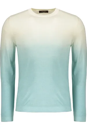 MOORER Swetry, Mężczyzna, Wielobarwność, M, T-shirt z wełnianym łączem i spłowiałym barwnikiem