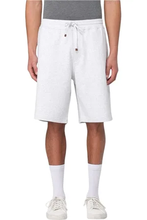 Brunello Cucinelli Szorty, Mężczyzna, Szary, 2XL, Szare Szorty z Troczkiem
