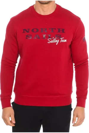 North Sails Bluzy, Mężczyzna, Czerwony, 2XL, Nylon, Żakardowy Sweter z Okrągłym Dekoltem