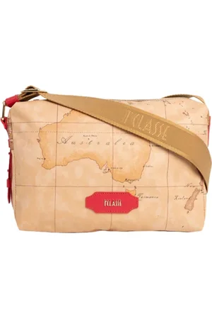 ALVIERO MARTINI 1A CLASSE Torebki, Kobieta, Beżowy, ONE SIZE, Czerwona torba na ramię z motywem Geo Map