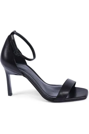 Calvin Klein Buty, Kobieta, Czarny, 40 EU, Czarna skórzana sandał włoskie rzemiosło