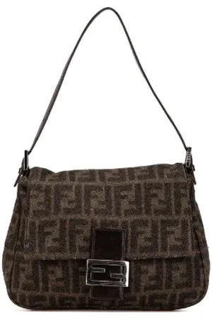Fendi Pre-owned, Kobieta, brązowy, ONE SIZE, Wełna, Pre-owned skórzane torby na ramię