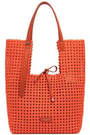 Gianni chiarini Torebki, Kobieta, Pomarańczowy, ONE SIZE, Geometryczna koralowa torebka z wymienną kieszenią