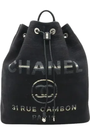 CHANEL Pre-owned, Kobieta, Czarny, ONE SIZE, Skóra, Pre-owned Canvas backpacks