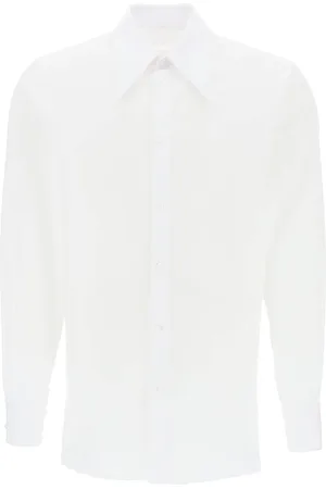 Maison Margiela Koszule, Mężczyzna, Biały, M, Luźna Bawełniana Koszula Męska