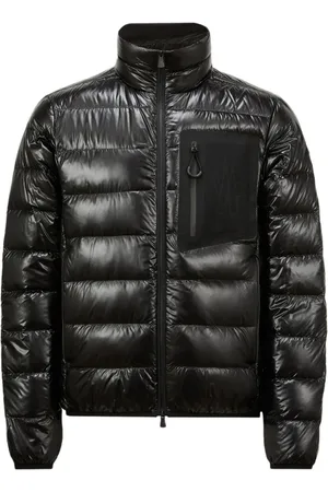Moncler Kurtki, Mężczyzna, Czarny, XL, Nylon, Czarny Płaszcz Funkcjonalne Kieszenie na Zamek