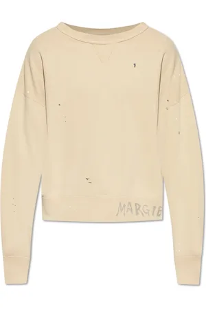 Maison Margiela Bluzy, Mężczyzna, Beżowy, S, Bluza z efektem plam po farbie