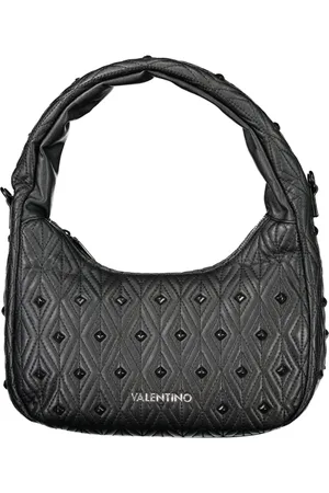 Valentino by Mario Valentino Torebki, Kobieta, Czarny, ONE SIZE, Len, Czarna torba na ramię z odpinanym paskiem