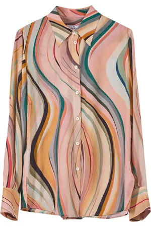 Paul Smith Bluzki, Kobieta, Wielobarwność, M, Jedwabna Koszula Swirl