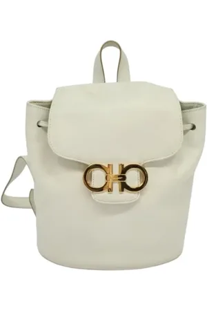 Salvatore Ferragamo Pre-owned, Kobieta, Biały, ONE SIZE, Skóra, Pre-owned Leather backpacks