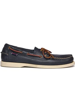 SEBAGO Buty, Mężczyzna, Niebieski, 43 EU, Niebieskie skórzane mokasyny żeglarskie