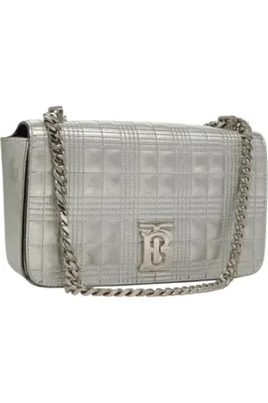 Burberry Pre-owned, Kobieta, Szary, ONE SIZE, Skóra, Pre-owned skórzane torby na ramię