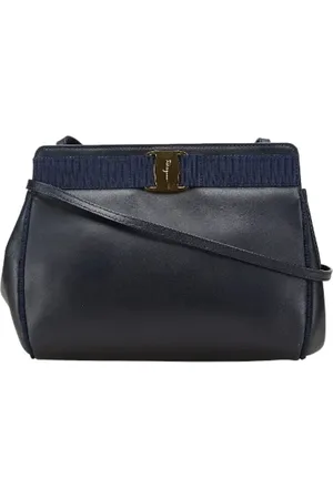 Salvatore Ferragamo Pre-owned, Kobieta, Niebieski, ONE SIZE, Skóra, Pre-owned skórzane torby na ramię