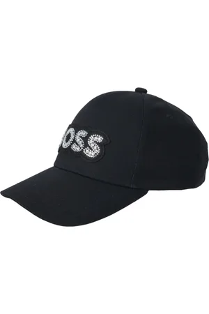 HUGO BOSS Akcesoria, Mężczyzna, Czarny, ONE SIZE, Błyszczący Logo Kapelusz z Daszkiem Lilyan-St