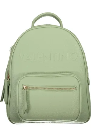 Valentino by Mario Valentino Torebki, Kobieta, Zielony, ONE SIZE, Len, Zielony Plecak z Kontrastującymi Szczegółami