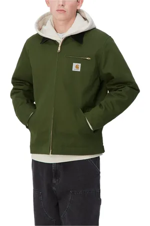 Carhartt Kurtki, Mężczyzna, Zielony, L, Bawełna, Kurtka Detroit Tarragon Black