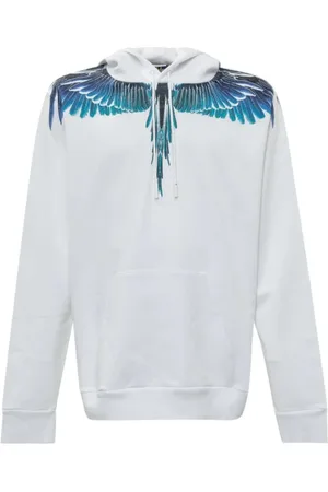 MARCELO BURLON Bluzy, Mężczyzna, Biały, XL, Bluza z nadrukiem Wings