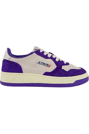 Autry Buty, Kobieta, Fioletowy, 36 EU, Zamsz, Sneakersy zamszowe z haftowaną metką