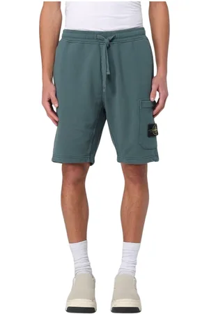Stone Island Szorty, Mężczyzna, Zielony, L, Szare Stylowe Sweatshorts dla Mężczyzn