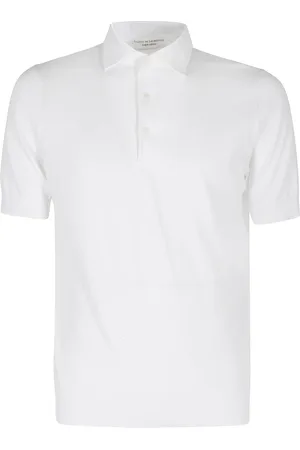 FILIPPO DE LAURENTIIS Koszulki, Mężczyzna, Biały, 2XL, Bawełniany polo z drobnym wykończeniem
