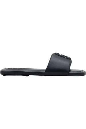 Marc Jacobs Buty, Kobieta, Czarny, 39 EU, Skóra, Skórzane sandały z metalowymi detalami