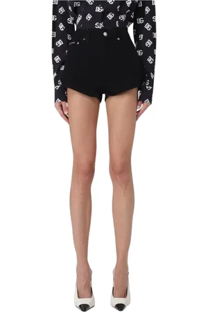 Dolce & Gabbana Szorty, Kobieta, Czarny, S, Denim, Czarne High Waisted Denim Shorts