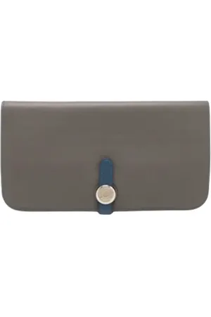 Hermès Pre-owned, Kobieta, Szary, ONE SIZE, Skóra, Pre-owned skórzane portfele