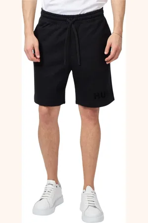 HUGO BOSS Szorty, Mężczyzna, Czarny, S, Męskie Szorty Bermuda z Drobnej Dzianiny