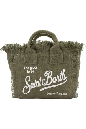 MC2 SAINT BARTH Torebki, Kobieta, Zielony, ONE SIZE, Elegancka Torba lniana z Odłączanym Paskiem